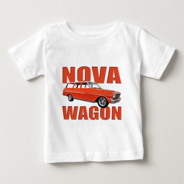 1963 red chevy II nova wagon longroof Baby T-Shirt (Front)