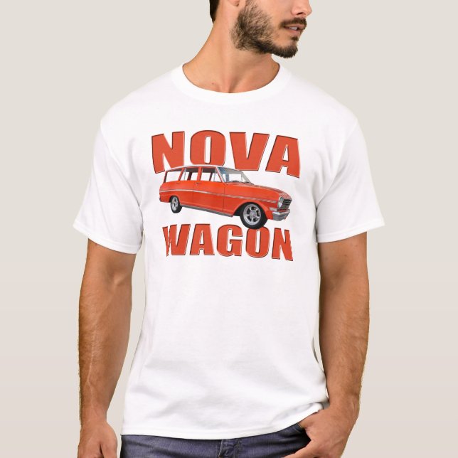 1963 red chevy II nova wagon longroof T-Shirt (Front)