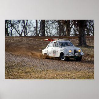 1963 Saab 96 at Rally in the 100 Acre Wood 2014 Poster