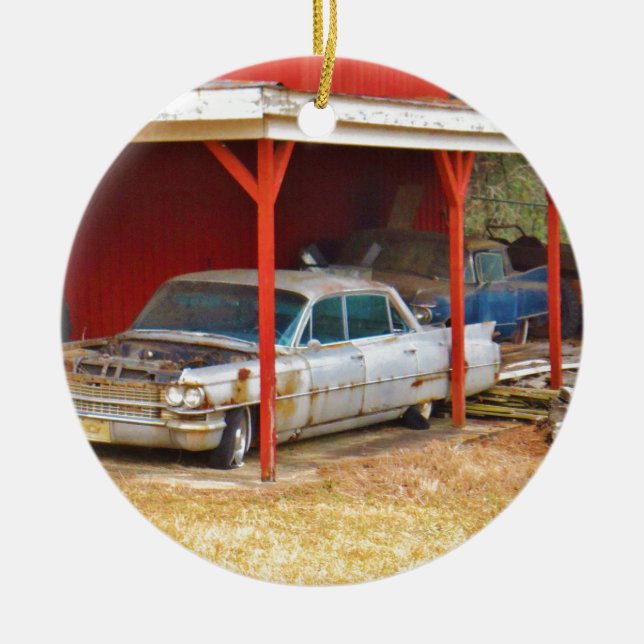 1963 Silver Sadan deville Ceramic Tree Decoration (Front)