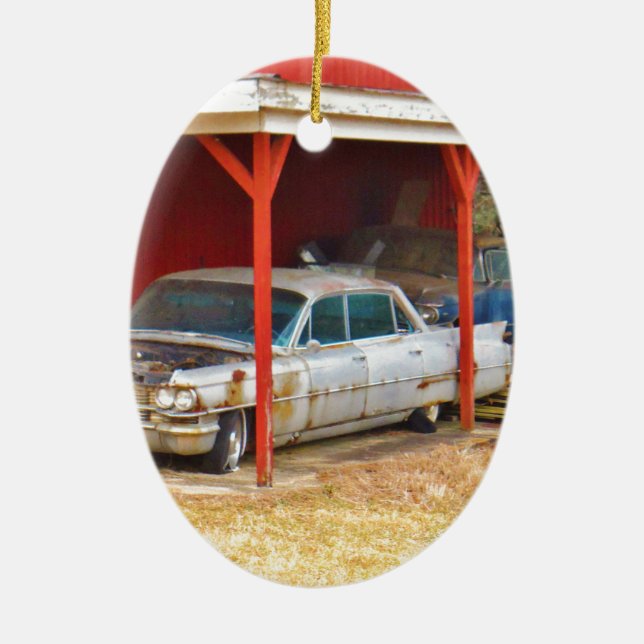 1963 Silver Sadan deville Ceramic Tree Decoration (Front)