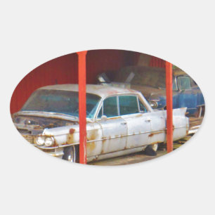 1963 Silver Sadan deville Oval Sticker