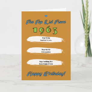 1963 Top List Birthday Card