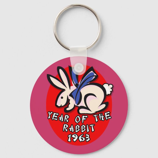 1963 Year of the Rabbit Apparel and Gifts Key Ring (Front)