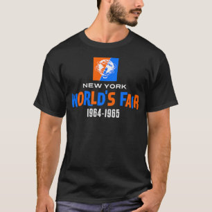 196465 New York Worlds Fair Colour Text White T-Shirt