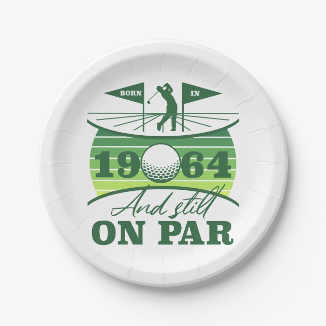 1964 60th Birthday Golf Humour Paper Plate (Front)