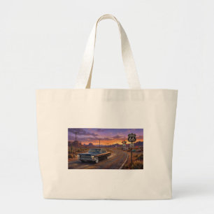 1964 Cadillac On Route 66 Large Tote Bag