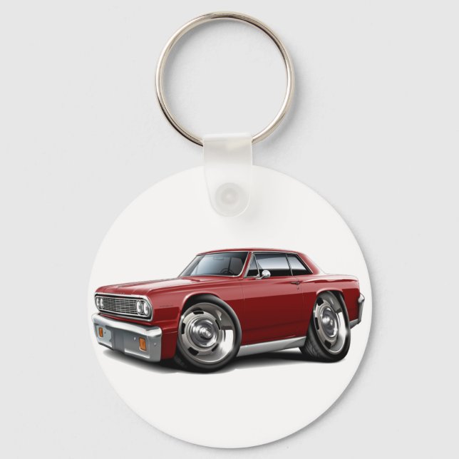 1964 Chevelle Maroon Car Key Ring (Front)