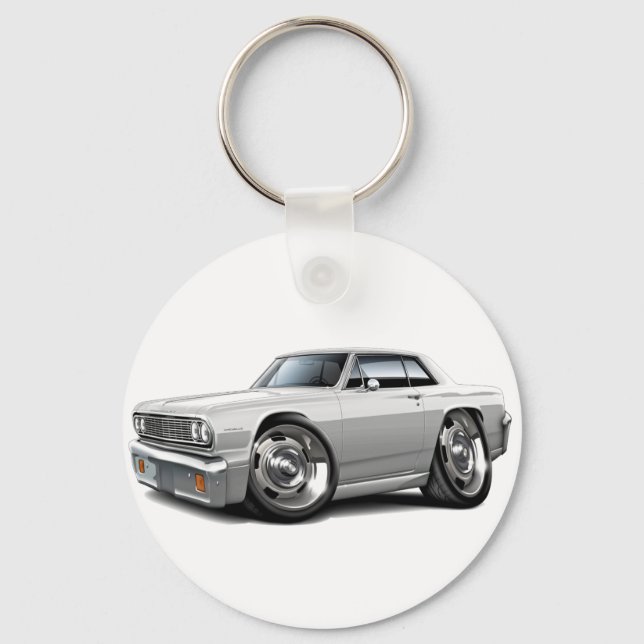 1964 Chevelle White Car Key Ring (Front)