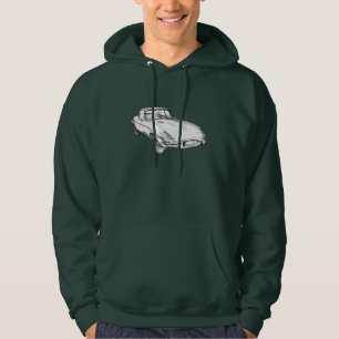 1964 Jaguar XKE Antique Sports Car Illustration Hoodie