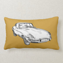 1964 Jaguar XKE Antique Sports Car Illustration