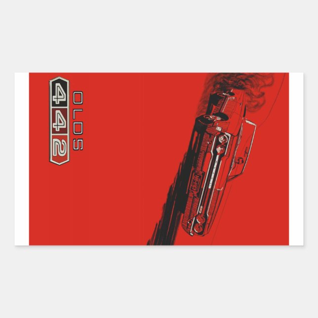 1964 Oldsmobile 442 poster reproduction Rectangular Sticker (Front)