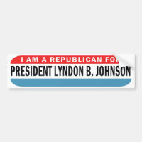 1964 Republican For Johnson LBJ Bumper Sticker
