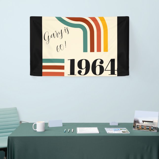 1964 Retro Stripe Vintage Poster Banner (Tradeshow)