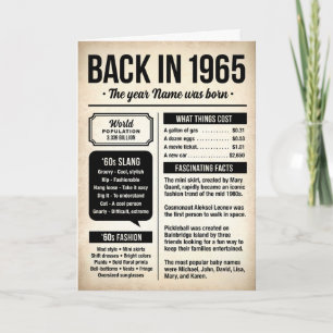 1965 Back in the Day, Fun Facts Birthday Card