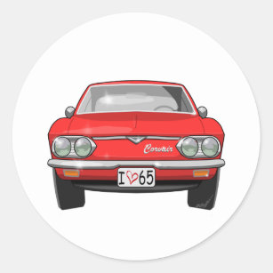 1965 Chevrolet Corvair Front View Classic Round Sticker