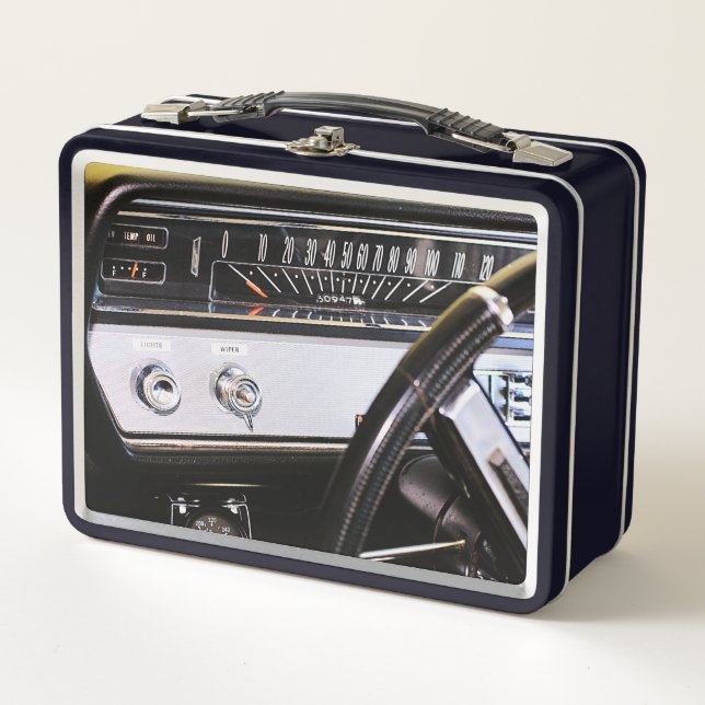 1965 Classic Car Dashboard Metal Lunch Box (Front)