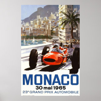 1965 Monaco Grand Prix Racing Poster