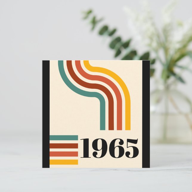 1965 Retro Stripe Vintage Poster Thank You Card (Standing Front)