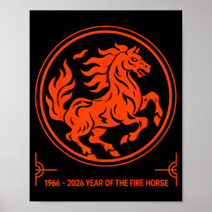 1966 2026 year of the fire horse 60th birthday poster