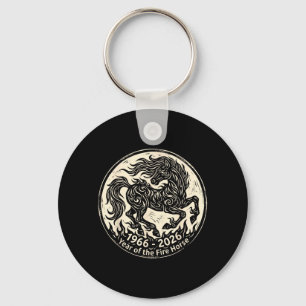 1966 2026 Year of The Fire Horse Chinese Zodiac Key Ring
