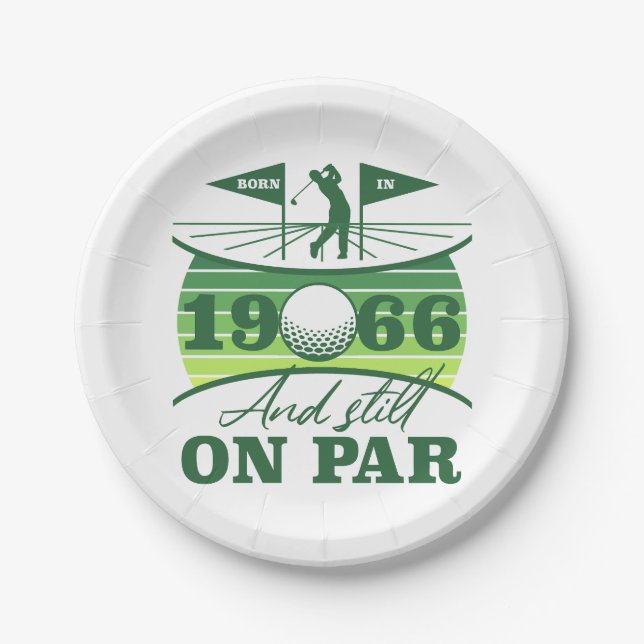 1966 60th Birthday Golf Lovers Paper Plate (Front)