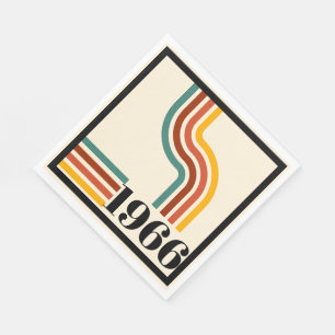 1966 60th Birthday Retro Stripe Vintage  Napkin