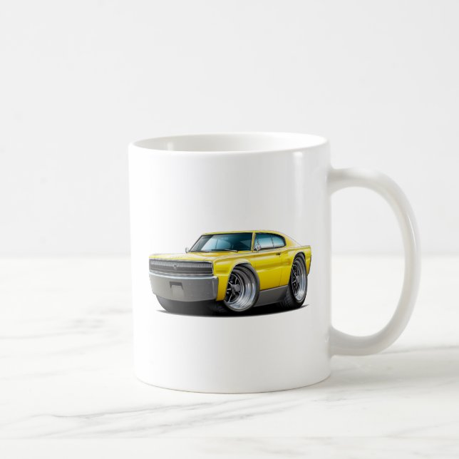 1966-67 Charger Yellow Car Coffee Mug (Right)