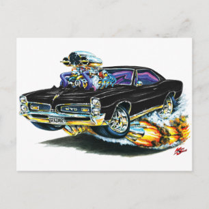 1966-67 GTO Black Car Postcard