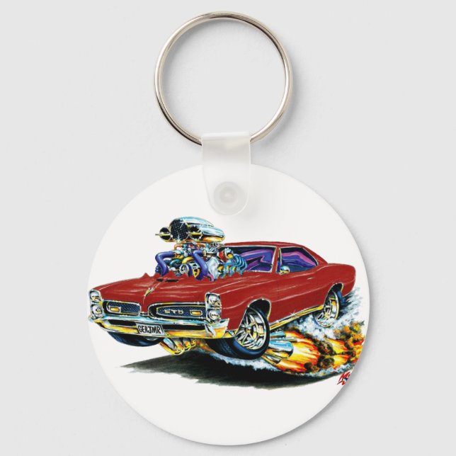 1966-67 GTO Maroon Car Key Ring (Front)