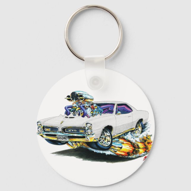 1966-67 GTO White Car Key Ring (Front)