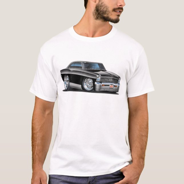 1966-67 Nova Black Car T-Shirt (Front)