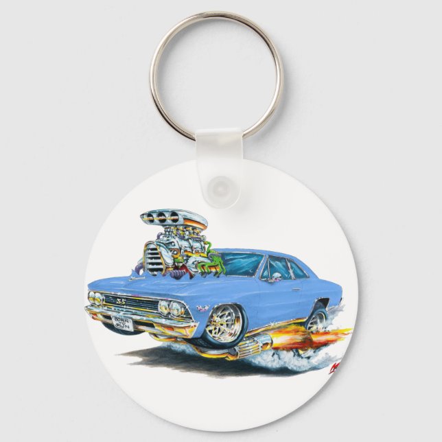 1966 Chevelle Light Blue Car Key Ring (Front)