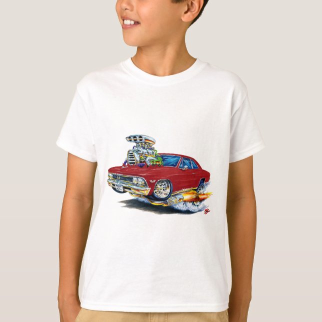 1966 Chevelle Maroon Car T-Shirt (Front)