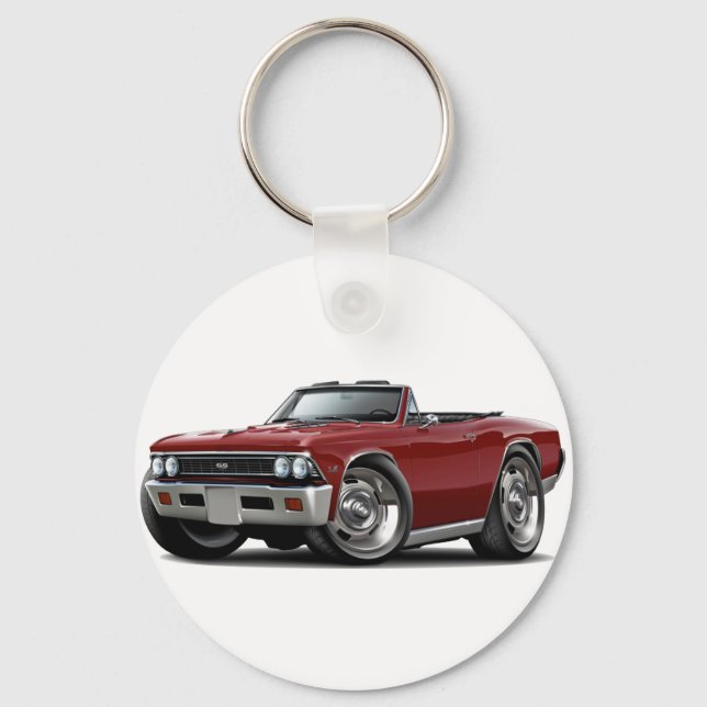 1966 Chevelle Maroon Convertible Key Ring (Front)