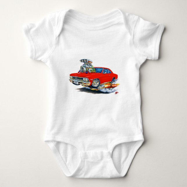 1966 Chevelle Red Car Baby Bodysuit (Front)