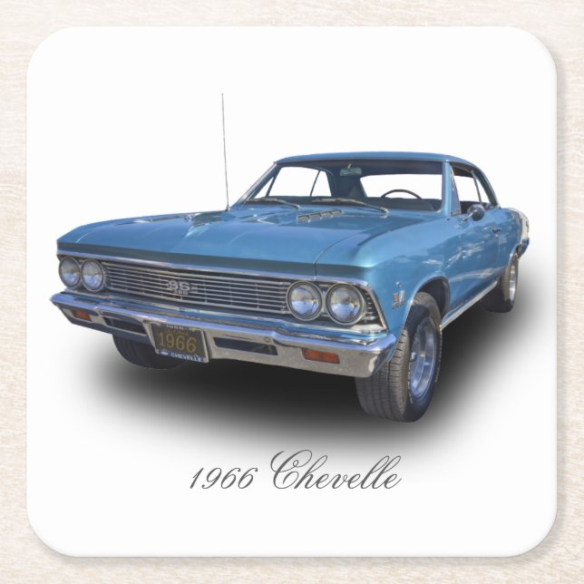 1966 CHEVROLET CHEVELLE SS SQUARE PAPER COASTER (Front)