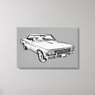 1966 Chevy Chevelle SS 396 Illustration Canvas Print