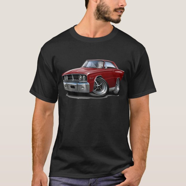1966 Coronet Maroon Car T-Shirt (Front)