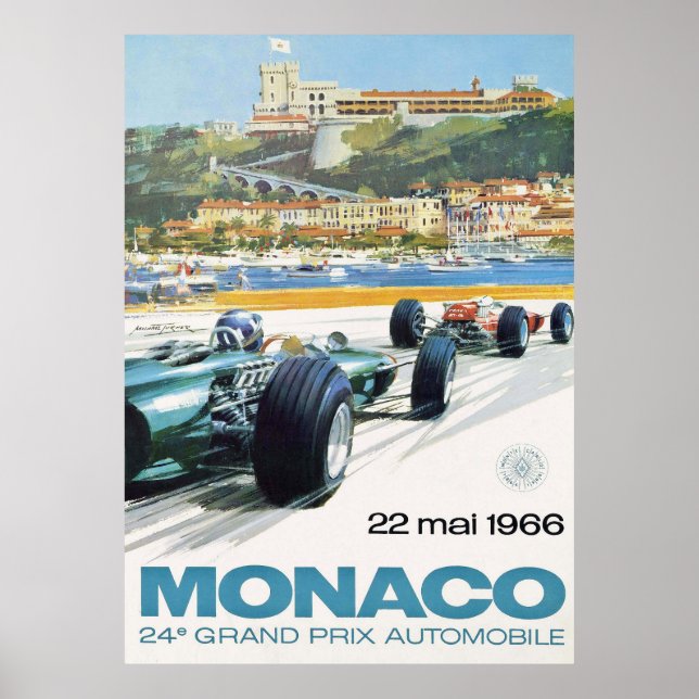 1966 MONACO Grand Prix Racing Poster (Front)