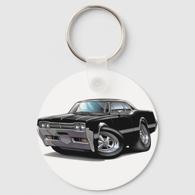 1966 Olds Cutlass Black Car Key Ring (Front)