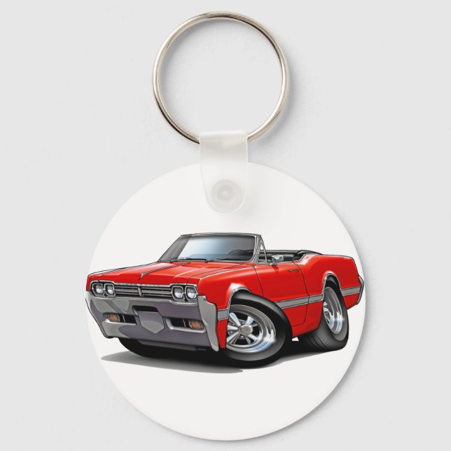 1966 Olds Cutlass Red Convertible Key Ring (Front)