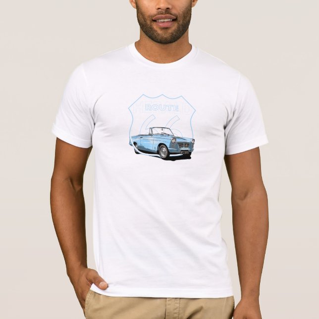 1966 Triumph Herald Convertible Route 66 T-Shirt (Front)