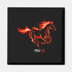 1966 Year Fire Horse 60th Graphic Art Magnet