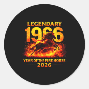 1966 Year Of The Fire Horse 60th Birthday Chinese  Classic Round Sticker