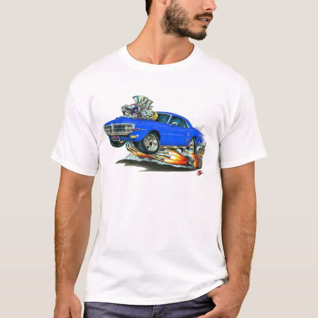 1967-68 Firebird Blue Car T-Shirt (Front)