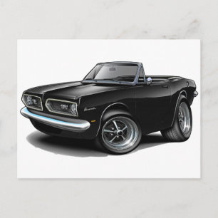 1967-69 Barracuda Black Convertible Postcard