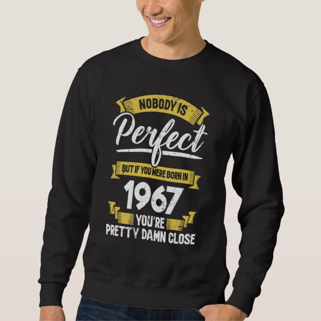 1967 Birthday Vintage Distressed Design Sweatshirt (Front)