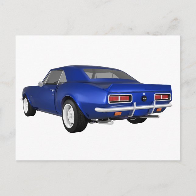 1967 Camaro SS: Blue Finish: 3D Model: Postcard (Front)