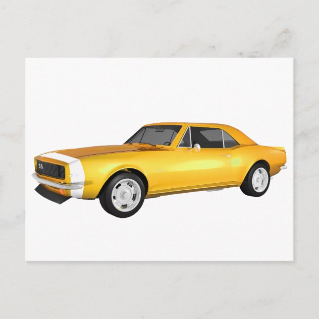 1967 Camaro SS: Yellow Finish: 3D Model: Postcard (Front)
